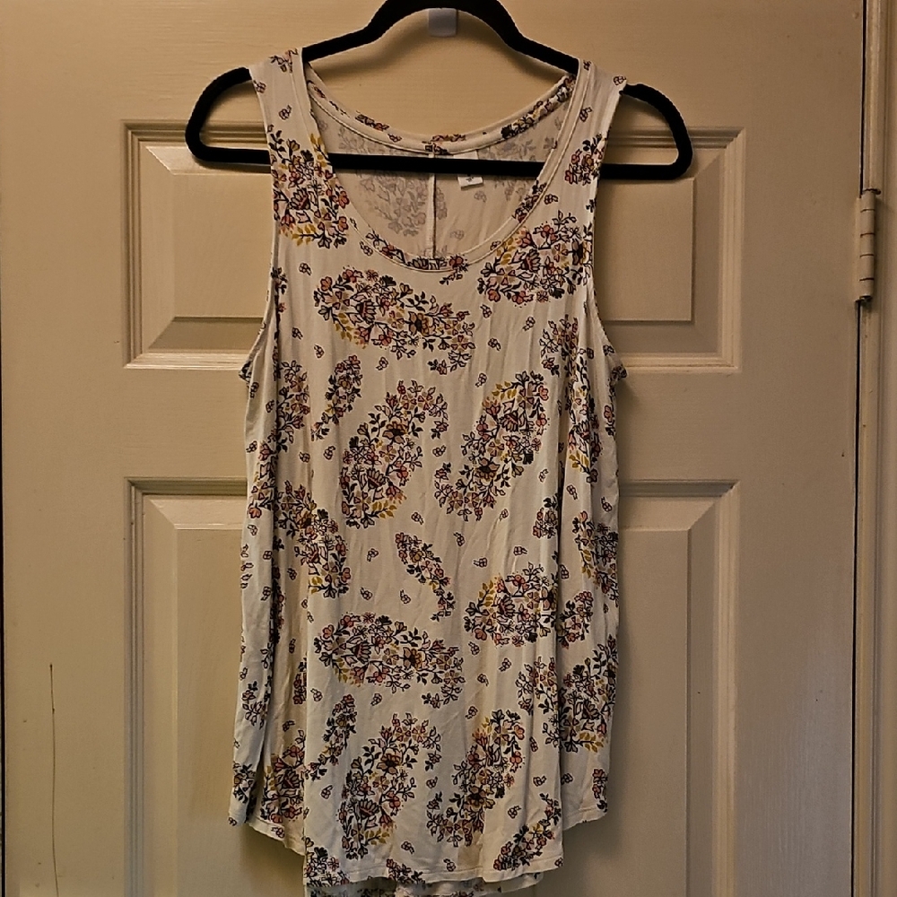 Old Navy Floral Tank Top - Cream and Purple
